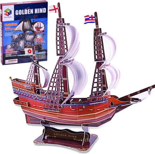 3D puzzle – Golden Hind, 108 pieces