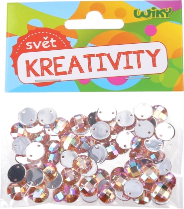 Decorative sew-on beads 10 mm – 80 pcs