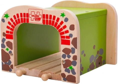 Tunnel double en bois pour trains BIGJIGS RAIL
