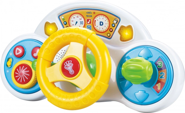 Interactive kids’ steering wheel with lights and sounds