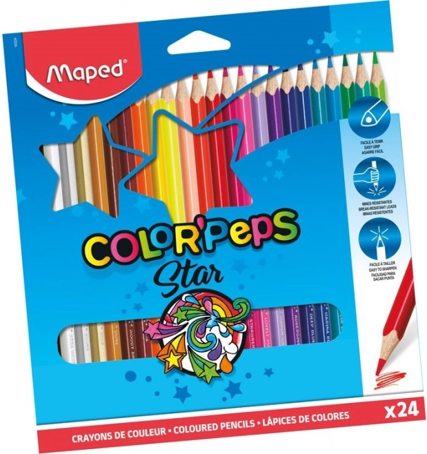 Trekantede farveblyanter MAPED Color'Peps 24 stk