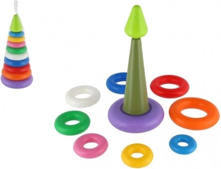 Colorful Stacking Pyramid with Rings