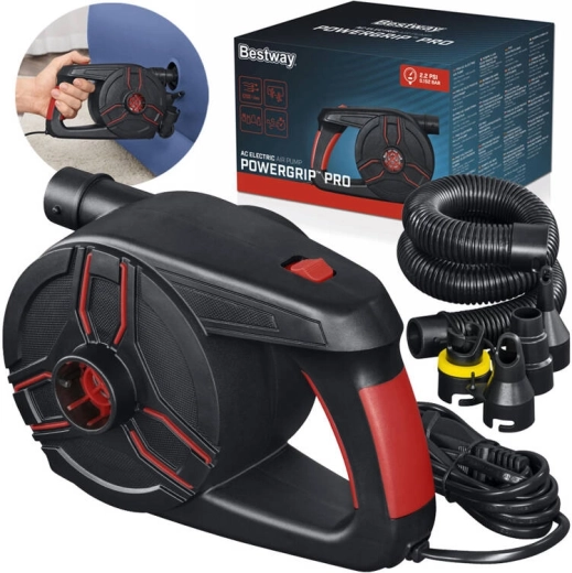 Elektrische luchtpomp Bestway Powergrip Pro AC met 4 adapters