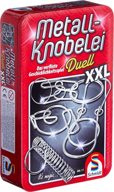 Set de casse-têtes métalliques Duell XXL dans une boîte en métal