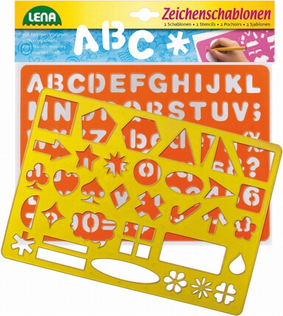 LENA tekenstencils met letters en symbolen