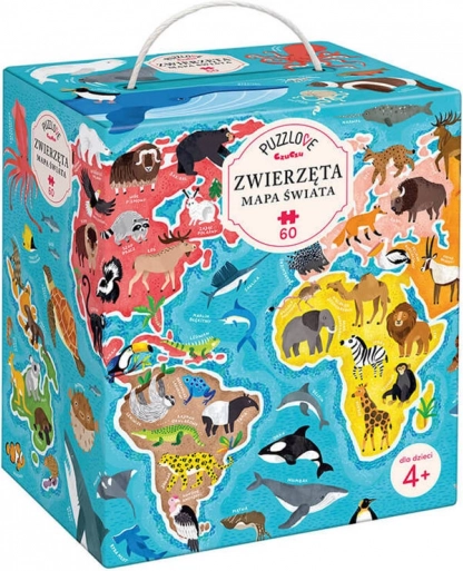 Puzzle 60 Pieces Puzzlove - World Map Animals