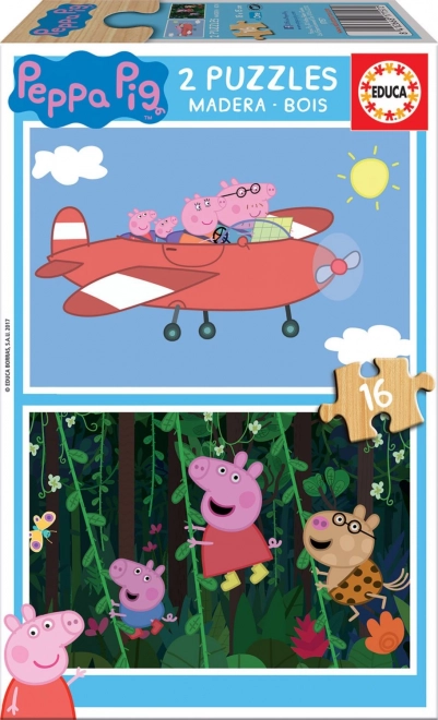 Wooden puzzle PEPPA PIG 2×16 pieces