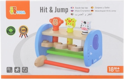 Wooden Hit & Jump Hammering Toy with Animals