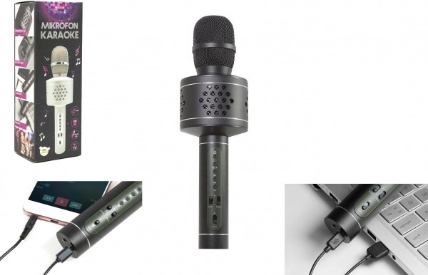Bluetooth Karaoke Microphone with Speaker and Echo Effect – black
