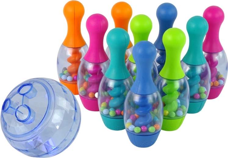 Kuželky s barevnými korálky pro smyslovou zábavu