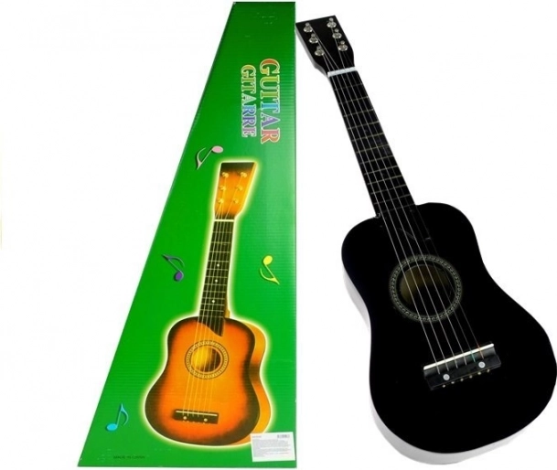 Classic Wooden Guitar with Pick Black 60 cm