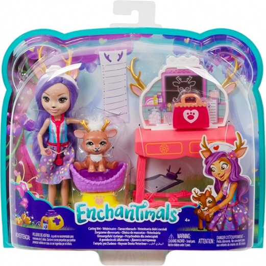 Enchantimals coffret thématique poupée avec animaux et accessoires