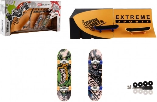 Skateboards de doigt avec rampe et outils, 2 pcs