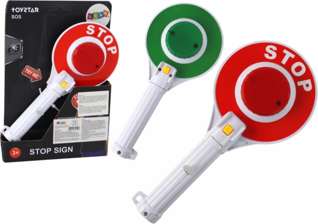 Kids' police stop/go paddle, double-sided with lights