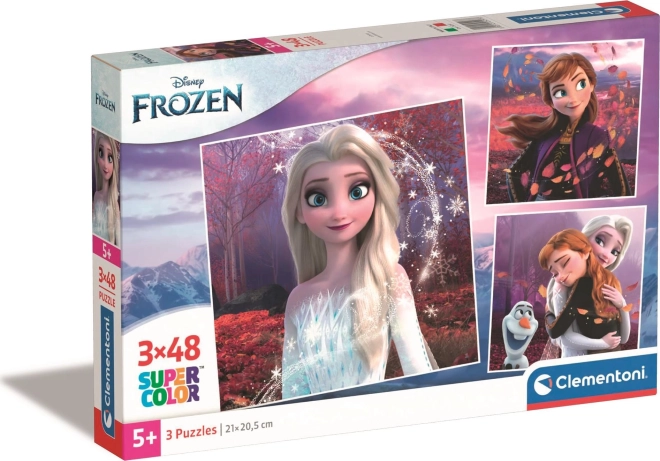 Puzzle 3×48 pieces DISNEY FROZEN – set of square jigsaws