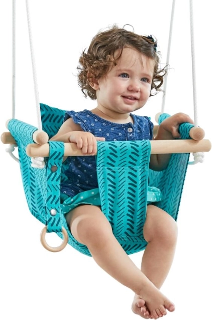 Kids' 100% Cotton Fabric Swing, Turquoise – 2Kids Toys