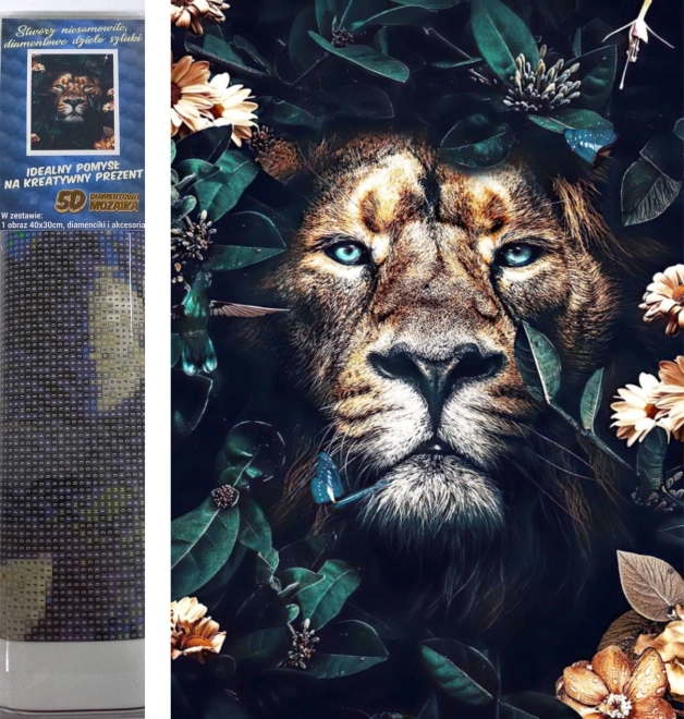 Norimpex diamond painting Hidden Lion 30x40 cm