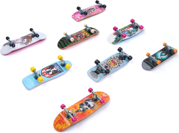 8 unique fingerboards with iconic graphics