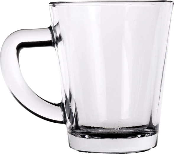 Durable clear glass with a comfortable handle