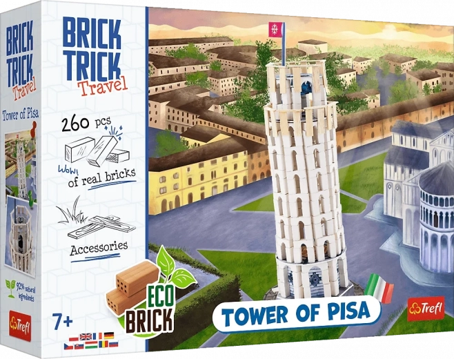 Jeu de construction en briques BRICK TRICK Travel – Tour penchée de Pise (260 pièces)