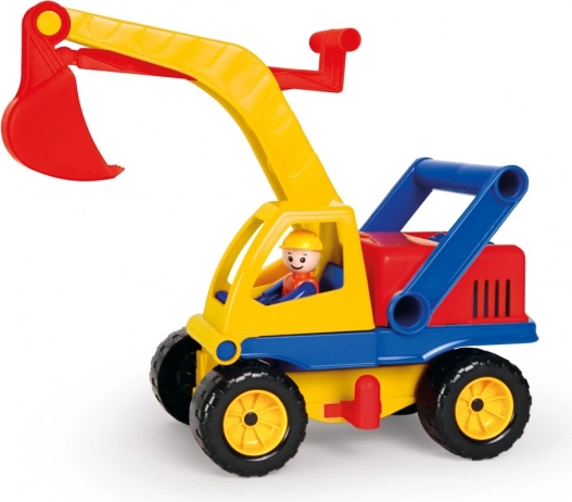 Plastic kids’ excavator 35 cm with driver figure