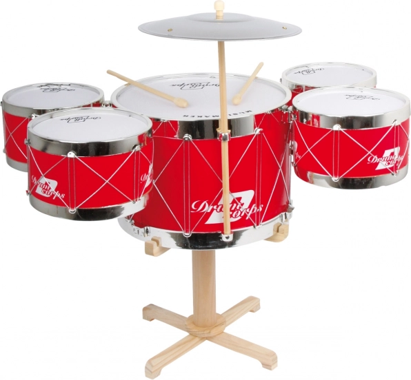 SMALL FOOT kinderdrumstel van hout met bekkens