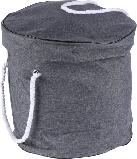 Cesto portatile con coperchio e maniglie in corda