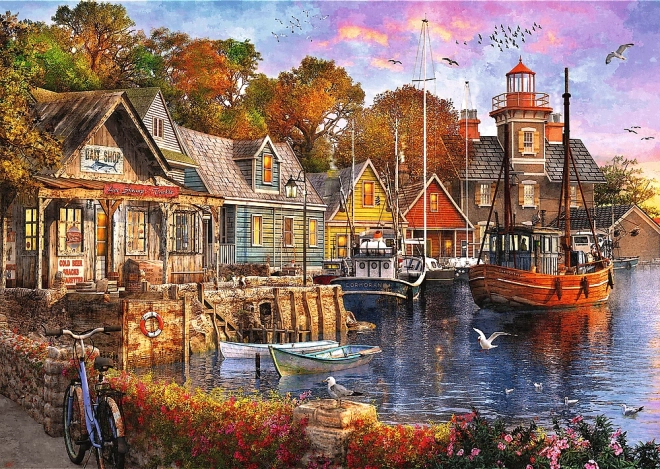 TREFL Puzzle Premium Plus Tea Time – Seaside Harbor (1000 pieces)