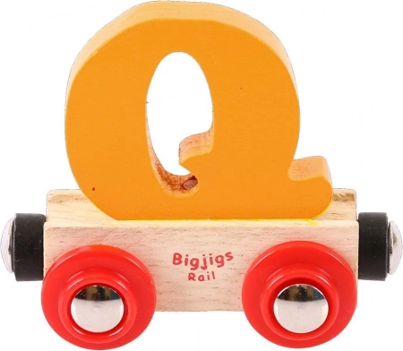 Drevený vagónik Bigjigs Rail s písmenom Q
