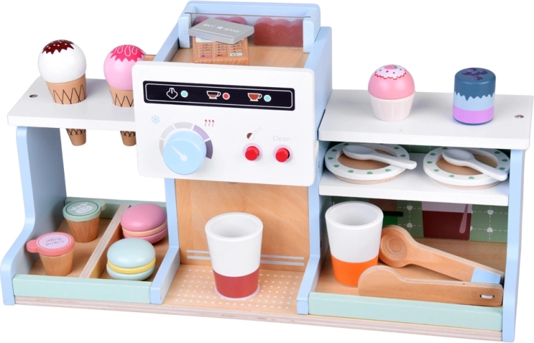 Realistic coffee machine and detail‑rich counter