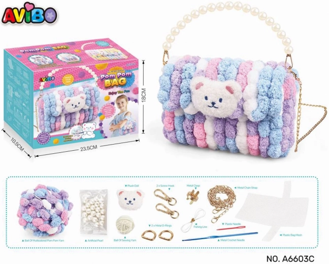 Soft handbag-making kit for kids with accessories
