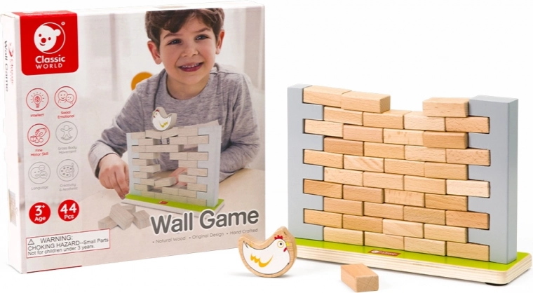 Wooden Balancing Game Fallen Chicken CLASSIC WORLD, 44 pieces