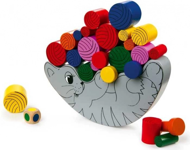 small foot wooden balancing cat motor skills game
