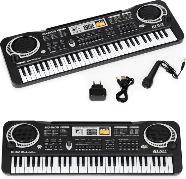 Electric keyboard with microphone for kids