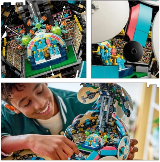 Hidden mini stadium with celebrations