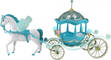Fairytale Carriage with Winged Horse and Lights