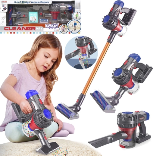 Aspirapolvere a bastone interattivo 3 in 1 per bambini con funzione di aspirazione Woopie