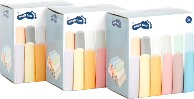 SMALL FOOT Colored Chalk Set – 3×12 pieces for sidewalk and chalkboard