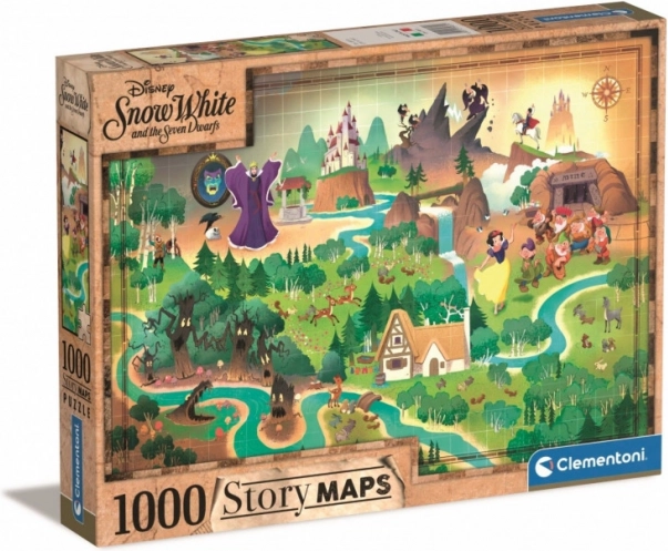 Puzzle 1000 Pieces - Snow White Story Maps by Clementoni