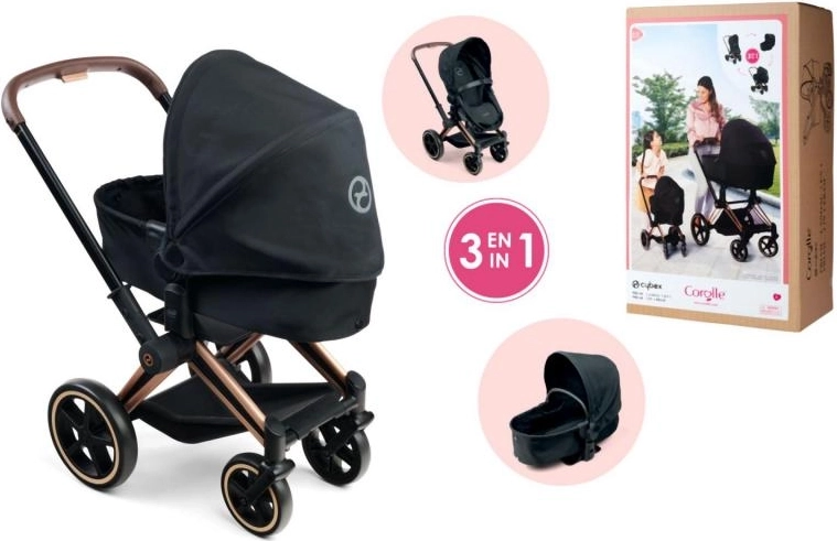 Poussette pour poupées Cybex 3 en 1 noir