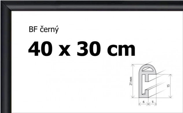 Plastic frame 40x30 cm black