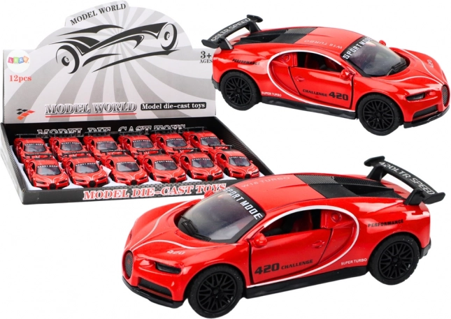 Červené športové auto 1:32 s trecím pohonom