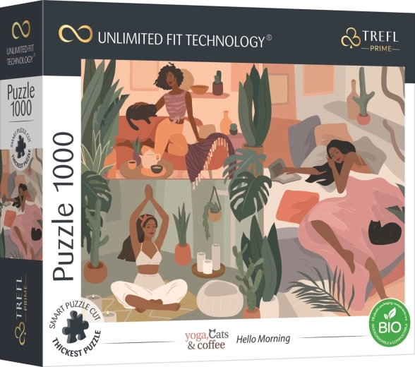 Puzzle TREFL UFT Yoga, Cats & Coffee Good Morning 1000 pieces