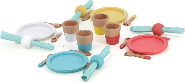 Set da tavola in legno per bambini VILAC, 28 pezzi