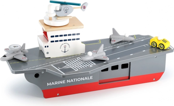 Vilac wooden aircraft carrier with accessories