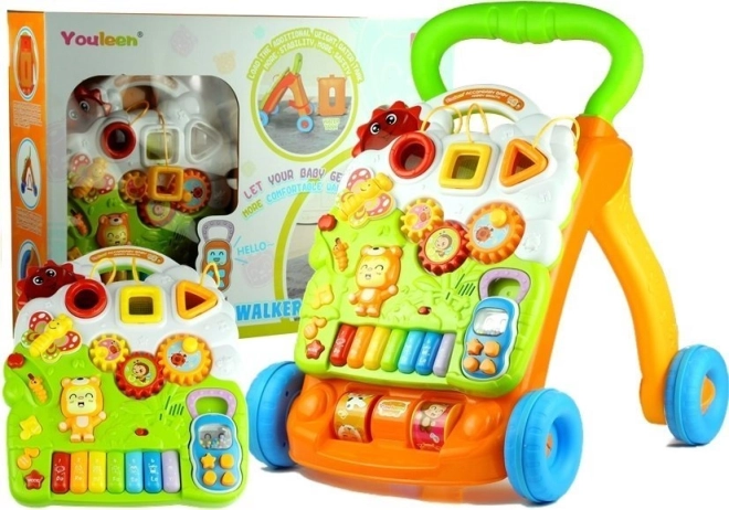 Interactive 2-in-1 walker with removable learning panel