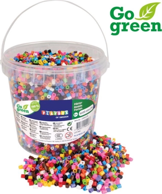 Ironing Beads Playbox Go Green in Bucket 5000 pcs