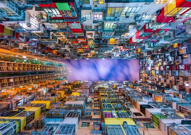 Enjoy puzzle Colorful Apartment Building Hong Kong 1000 pieces
