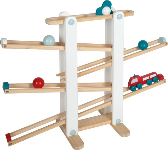 Small Foot Large Wooden Marble Run with Toy Car and Balls