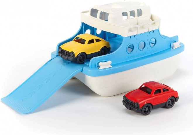 GREEN TOYS Ferry Toy with Cars blue-white